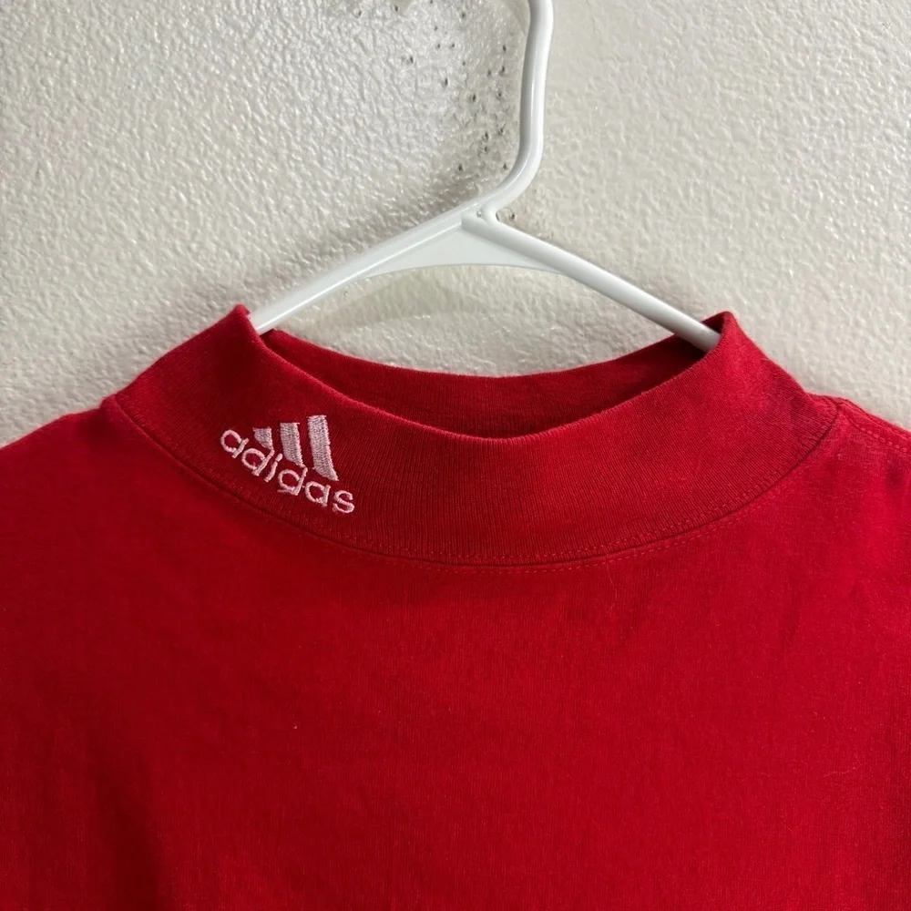 Adidas Vintage Long Sleeve Shirt Logo On Neck Size XL